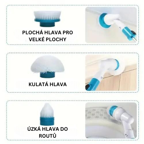 3 images showing the different heads of the device in Czech